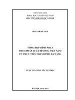 Tổng hợp hình phạt theo pháp luật hình sự việt nam từ thực tiễn thành phố đà nẵng 