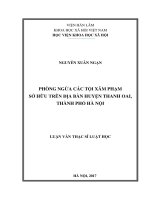 Phòng ngừa các tội xâm phạm sở hữu trên địa bàn huyện thanh oai, thành phố hà nội