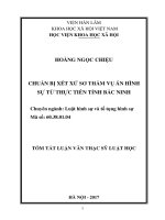 Chuẩn bị xét xử sơ thẩm vụ án hình sự từ thực tiễn tỉnh bắc ninh (tt) 