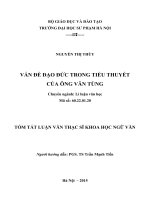 TÓM TẮT LUẬN VĂN THẠC SĨ KHOA HỌC NGỮ VĂN: VẤN ĐỀ ĐẠO ĐỨC TRONG TIỂU THUYẾT  CỦA ÔNG VĂN TÙNG