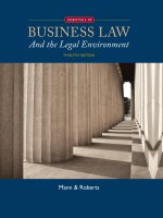 Essentials of business law and the legal environment 12th mann roberts 