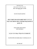 Phát triển doanh nghiệp nhỏ và vừa ở việt nam trong bối cảnh hội nhập kinh tế quốc tế