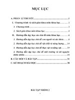 BÀI TẬP NHÓM : Hướng dẫn dạy học các chủ đề môn khoa học