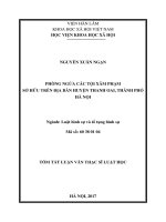 Phòng ngừa các tội xâm phạm sở hữu trên địa bàn huyện thanh oai, thành phố hà nội (tóm tắt) 