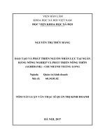 Đào tạo và phát triển nguồn nhân lực tại ngân hàng nông nghiệp và phát triển nông thông (agribank)   chi nhánh thăng long (tóm tắt)