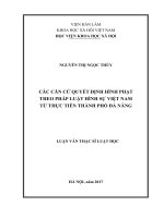 Các căn cứ quyết định hình phạt theo pháp luật hình sự việt nam từ thực tiễn thành phố đà nẵng 
