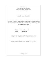 Đào tạo và phát triển nguồn nhân lực tại ngân hàng nông nghiệp và phát triển nông thông (agribank)   chi nhánh thăng long