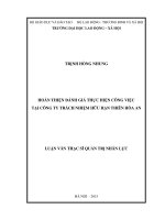 Hoàn thiện đánh giá thực hiện công việc tại Công ty TNHH Thiên Hòa