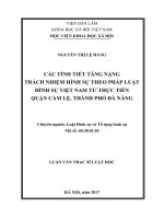 Các tình tiết tăng nặng trách nhiệm hình sự theo pháp luật hình sự việt nam từ thực tiễn quận cẩm lệ, thành phố đà nẵng (tóm tắt)