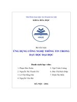 Bài tiểu luận:  ỨNG DỤNG CÔNG NGHỆ THÔNG TIN TRONG  DẠY HỌC ĐẠI HỌC
