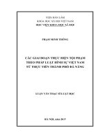 Các giai đoạn thực hiện tội phạm theo pháp luật hình sự việt nam từ thực tiễn thành phố đà nẵng