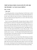 THIẾT kế HOẠT ĐỘNG NGOÀI GIỜ lên lớp hội THI tìm HIỂU “AN TOÀN GIAO THÔNG”