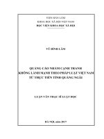 Quảng cáo nhằm cạnh tranh không lành mạnh theo pháp luật việt nam từ thực tiễn tỉnh quảng ngãi