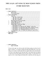 KỸ NĂNG TỰ BẢO VỆ CHO TRẺ MẦM NON