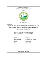 Đánh giá hiện trạng chất lượng nước trên địa bàn xã thái hòa   huyện lập thạch   tỉnh vĩnh phúc và đề xuất biện pháp xử lý 