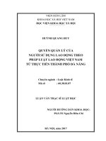 Quyền quản lý của người sử dụng lao động theo pháp luật lao động việt nam từ thực tiễn thành phố đà nẵng