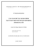 Cải cách thủ tục hành chính tại UBND huyện Kim Động, tỉnh Hưng Yên
