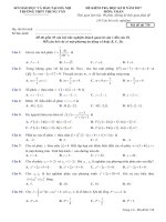 Đề thi học kì 2 môn Toán lớp 12 trường THPT Trung Văn, Hà Nội năm học 2016  2017 
