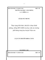 Luận án chuyên khoa cấp 2 Thực trạng, kiến thức thái độ và một số yếu tố liên quan đến phòng chống HIVAIDS của học sinh các trường phổ thông trung học huyện Triệu Sơn