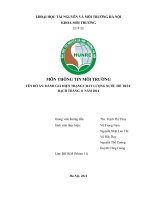 ĐỒ ÁN MÔN HỌC THÔNG TIN MÔI TRƯỜNG: ĐÁNH GIÁ HIỆN TRẠNG CHẤT LƯỢNG NƯỚC HỒ TRÚC BẠCH