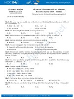 Đề thi thử THPT QG 2017 môn Hóa THPT Chuyên Vinh  Nghệ An lần 2 có đáp án