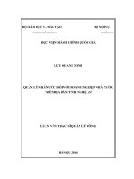 Quản lý nhà nước đối với doanh nghiệp nhà nước trên địa bàn tỉnh Nghệ An