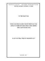 Nâng cao chất lượng nguồn nhân lực tại Công ty TNHH MTV Khai thác Công trình Thủy lợi Nam Hà Nam