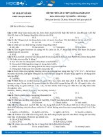 Đề thi thử THPT QG 2017 môn Hóa THPT Chuyên KHTN  Hà Nội lần 1 có đáp án