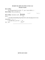 Đề kiểm tra 45 phút học kì 2 môn Toán lớp 12 (Nâng cao) trường THPT Phan Ngọc Hiển, Cà Mau năm học 2014  2015 