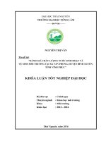 Đánh giá chất lượng nước sinh hoạt và vệ sinh môi trường tại xã tân phong   huyện bình xuyên   tỉnh vĩnh phúc 