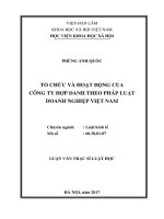 Tổ chức và hoạt động của công ty hợp danh theo pháp luật doanh nghiệp việt nam (tt)