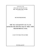 Thủ tục giải quyết các vụ án kinh doanh thương mại từ thực tiễn thành phố Đà Nẵng