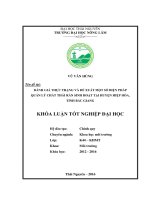 Đánh giá thực trạng và đề xuất một số biện pháp quản lý chất thải rắn sinh hoạt tại huyện hiệp hòa   tỉnh bắc giang 