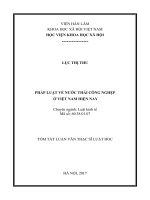 Pháp luật về nước thải công nghiệp ở việt nam hiện nay (tóm tắt)