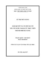 Giải quyết vụ án dân sự có yếu tố nước ngoài từ thực tiễn thành phố đà nẵng (tóm tắt)