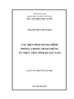 Các biện pháp hành chính phòng, chống tham nhũng từ thực tiễn tỉnh quảng nam