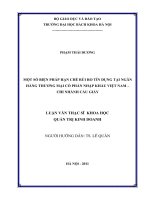 Một số biện pháp hạn chế rủi ro tín dụng tại Ngân hàng thương mại cổ phần nhập khẩu Việt Nam - Chi nhánh Cầu Giấy