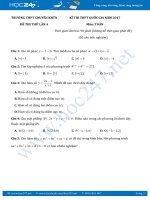 Đề thi thử THPT QG 2017 môn Toán THPT Chuyên Khoa học Tự Nhiên Hà Nội lần 4 có đáp án