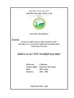 Đánh giá hiện trạng môi trường nước sinh hoạt tại xã đồng thịnh   huyện định hóa   tỉnh thái nguyên 