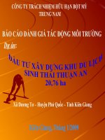DTM ĐẦU TƯ XÂY DỰNG KHU DU LỊCH  SINH THÁI THUẬN AN 20,76 ha