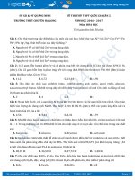 5 Đề thi thử các trường Chuyên môn Hóa THPT QG 2017 có đáp án  Phần 2