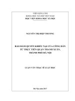 Bảo đảm quyền khiếu nại của công dân từ thực tiễn quận thanh xuân, thành phố hà nội