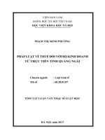 Pháp luật về thuế đối với hộ kinh doanh từ thực tiễn tỉnh quảng ngãi (tt)