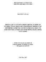 Phân lập và tuyển chọn chủng vi khuẩn có khả năng phân hủy Diazinon trong các mô hình canh tác luân canh lúa  màu  và chuyên màu ở một số tỉnh Đồng bằng sông Cửu Long (tt)