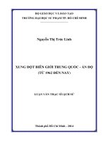 XUNG ĐỘT BIÊN GIỚI TRUNG QUỐC - ẤN ĐỘ (TỪ 1962 ĐẾN NAY)