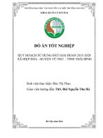 tóm tắt QUY HOẠCH SỬ DỤNG ĐẤT GIAI ĐOẠN 2013-2020  XÃ HIỆP HÒA - HUYỆN VŨ THƯ – TỈNH THÁI BÌNH