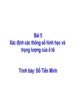 Bài 5 Xác định các thông số hình học và trọng lượng của ô tô