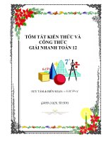 tóm tắt lý thuyết và công thức giải toán 12 ôn thi tốt nghiệp