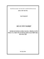 tóm tắt ĐÁNH GIÁ HÀM LƯỢNG XIANUA TRONG NƯỚC  THẢI CỦA MỘT SỐCƠSỞMẠKIM LOẠI TRÊN ĐỊA  BÀN HÀ NỘI