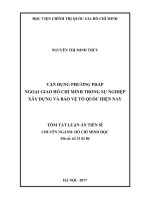 VẬN DỤNG PHƯƠNG PHÁP NGOẠI GIAO hồ CHÍ MINH TRONG sự NGHIỆP xây DỰNG và bảo vệ tổ QUỐC HIỆN NAY (tóm tắt)